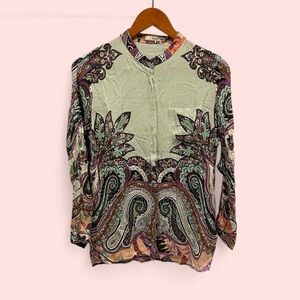 Groovy silk pastel paisley ETRO silk blouse flowy luxury maximalist dreamycore